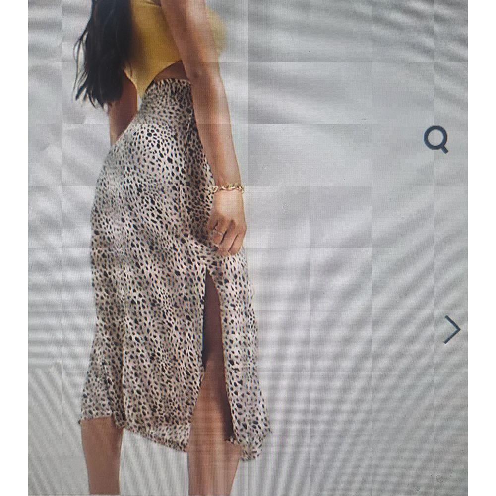 ASOS Button Front Midi Skirt‎ Cheetah Pockets Women 4 Boho Summer Beach Chic - Picture 3 of 8